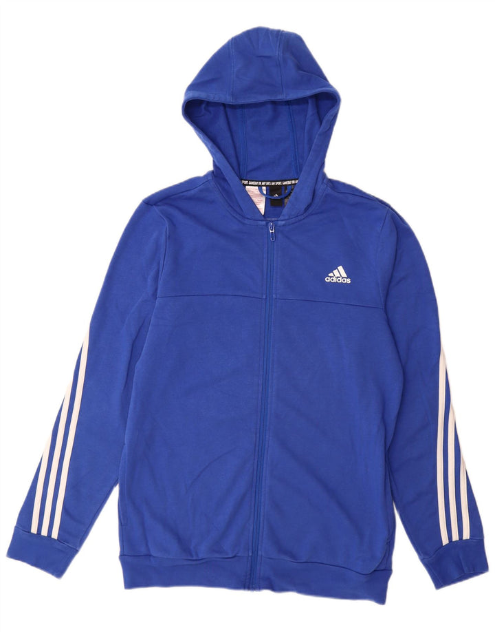 Maglione con cappuccio e zip ADIDAS per ragazzi 15-16 anni in cotone blu