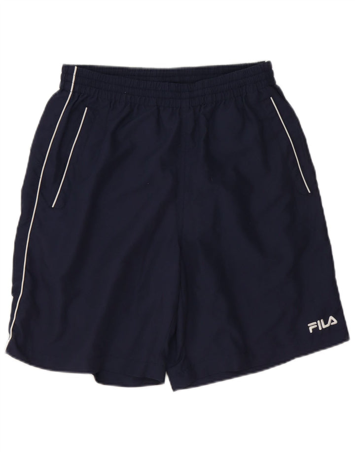Pantaloncini sportivi da uomo Fila medi in poliestere blu navy