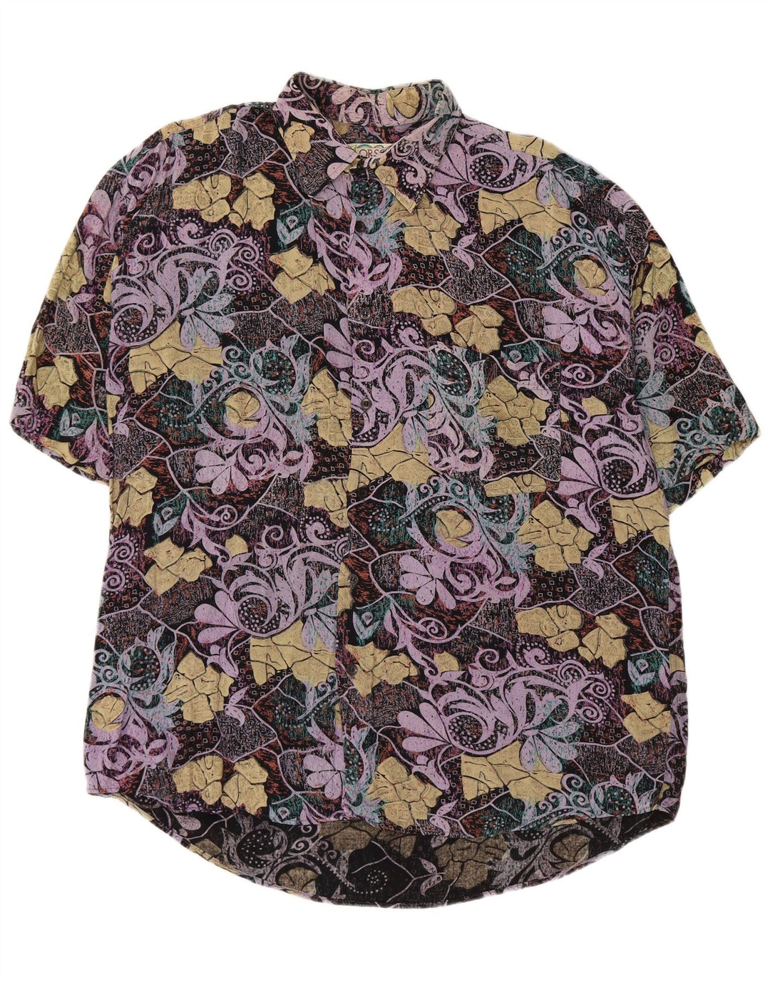 ORSO POETA Camicia Uomo Manica Corta 2XL Viscosa Paisley Multicolore