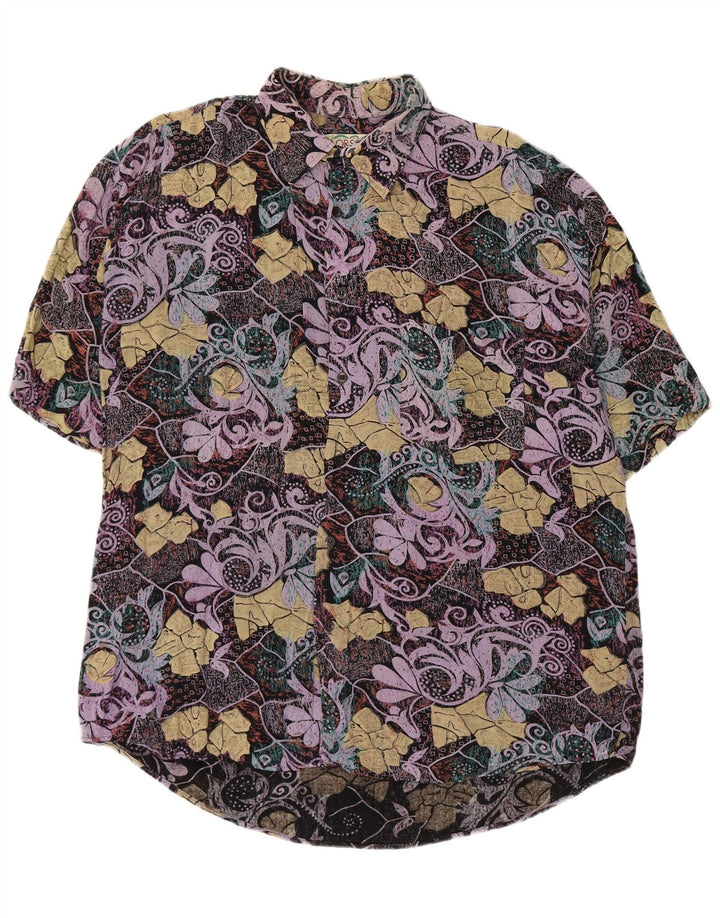 ORSO POETA Camicia Uomo Manica Corta 2XL Viscosa Paisley Multicolore