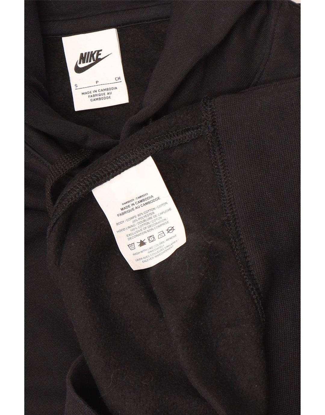 Felpa con cappuccio grafica Nike da uomo piccola in cotone nero