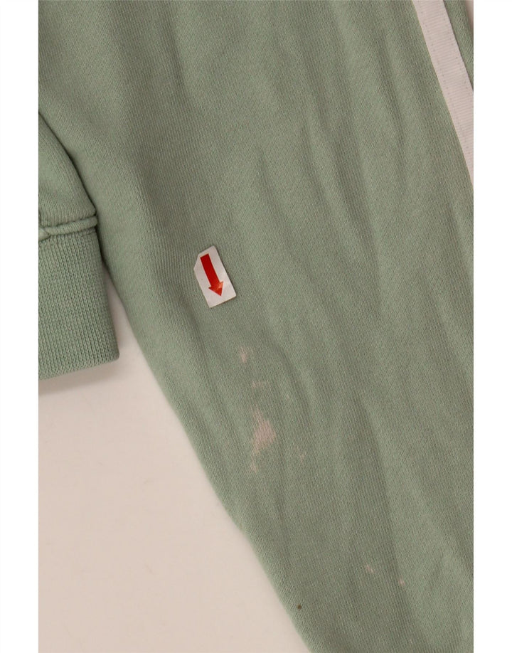 Maglione con cappuccio oversize corto da donna ADIDAS UK 8 piccolo cotone verde