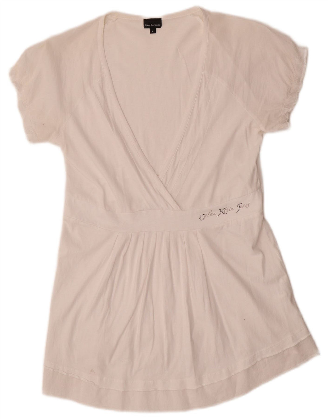 Camicetta da donna Calvin Klein Jeans Top UK 14 grande cotone bianco