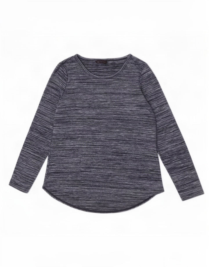 Marks & Spencer Top da donna a maniche lunghe UK 14 Large Navy Blue Flecked