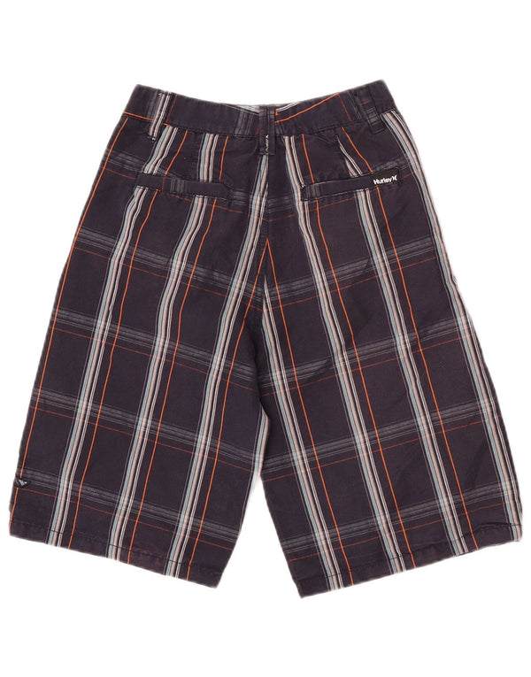 Pantaloncini casual da bambino Hurley 9-10 anni W23 in cotone scozzese blu navy