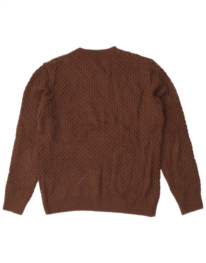 Maglione maglione girocollo da uomo Jack & Jones grande acrilico marrone