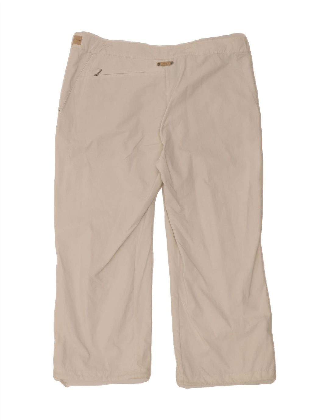 FILA Womens Straight Cropped Trousers UK 16 Large W38 L25 White Polyester Vintage Fila and Second-Hand Fila from Messina Hembry 