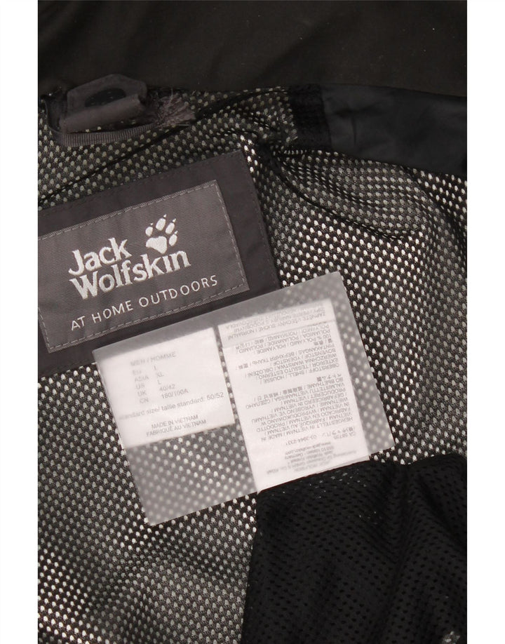 Giacca antipioggia con cappuccio da uomo Jack Wolfskin UK 40/42 Large Grey Colourblock