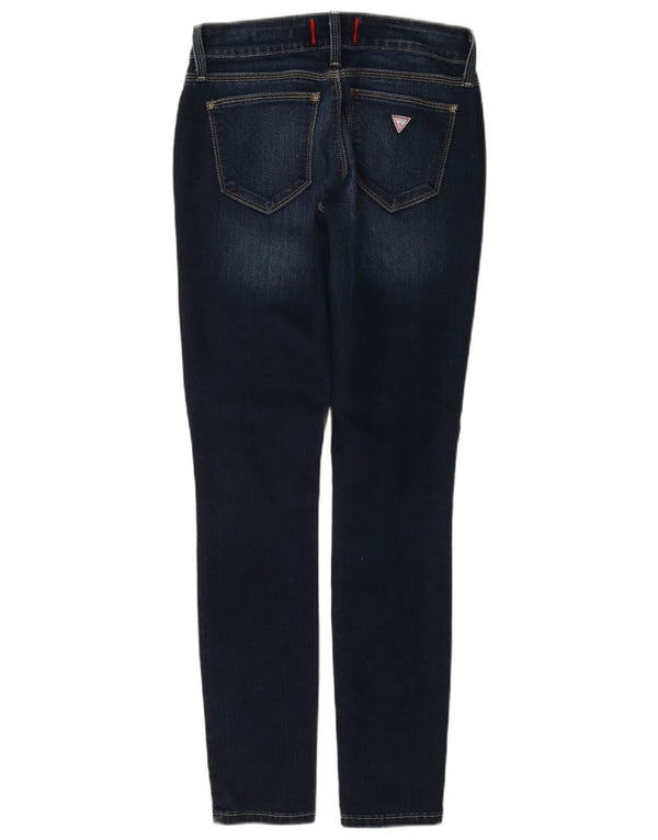 Guess Jeans skinny da donna a vita media con curva leggera W27 L30 cotone blu navy