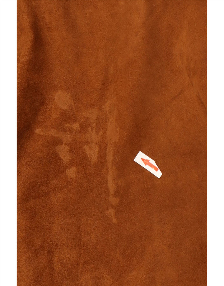 Giacca vintage in pelle scamosciata da uomo taglia 62 4XL in pelle marrone