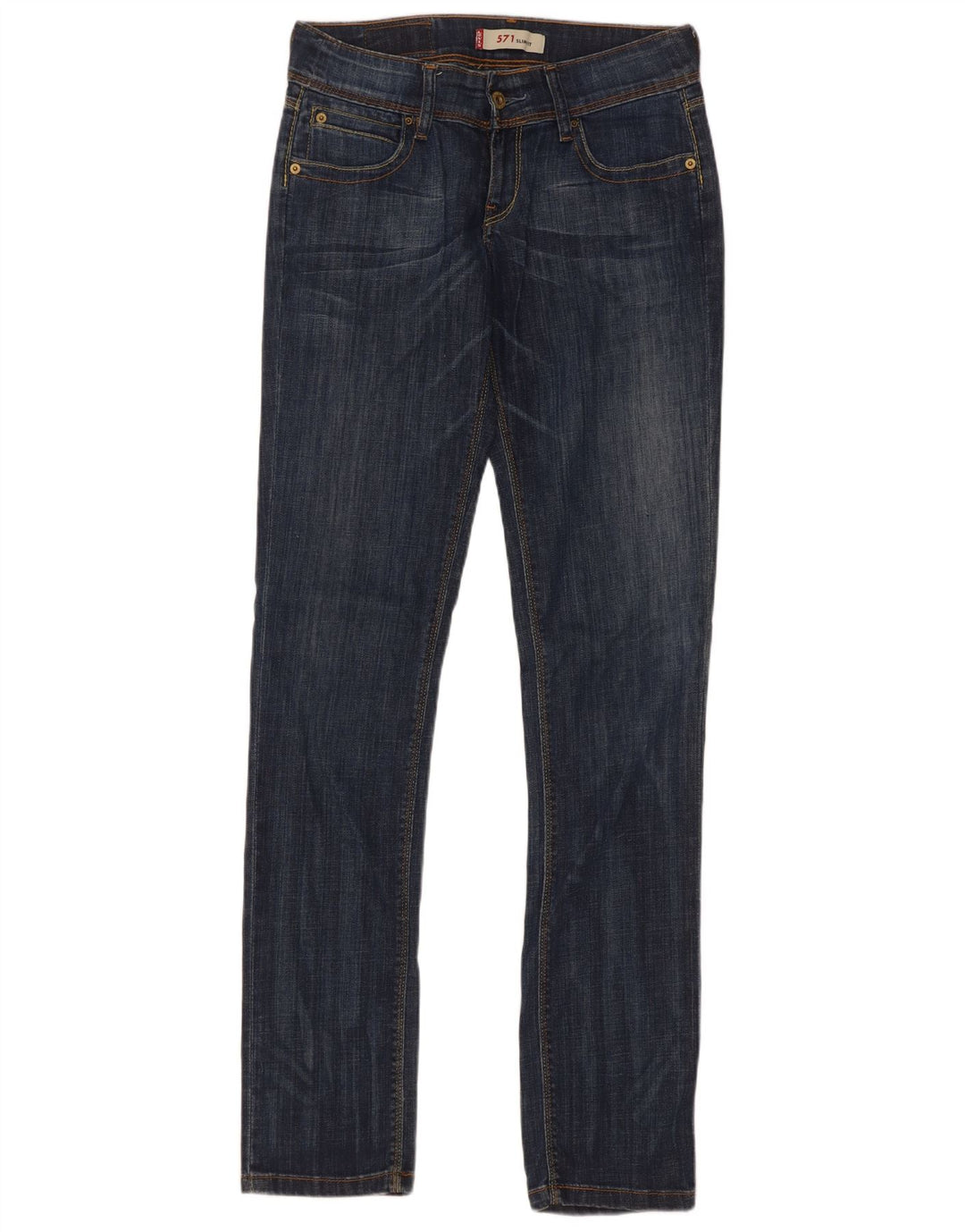 Jeans Levi's 571 Slim da donna W28 L34 cotone blu navy