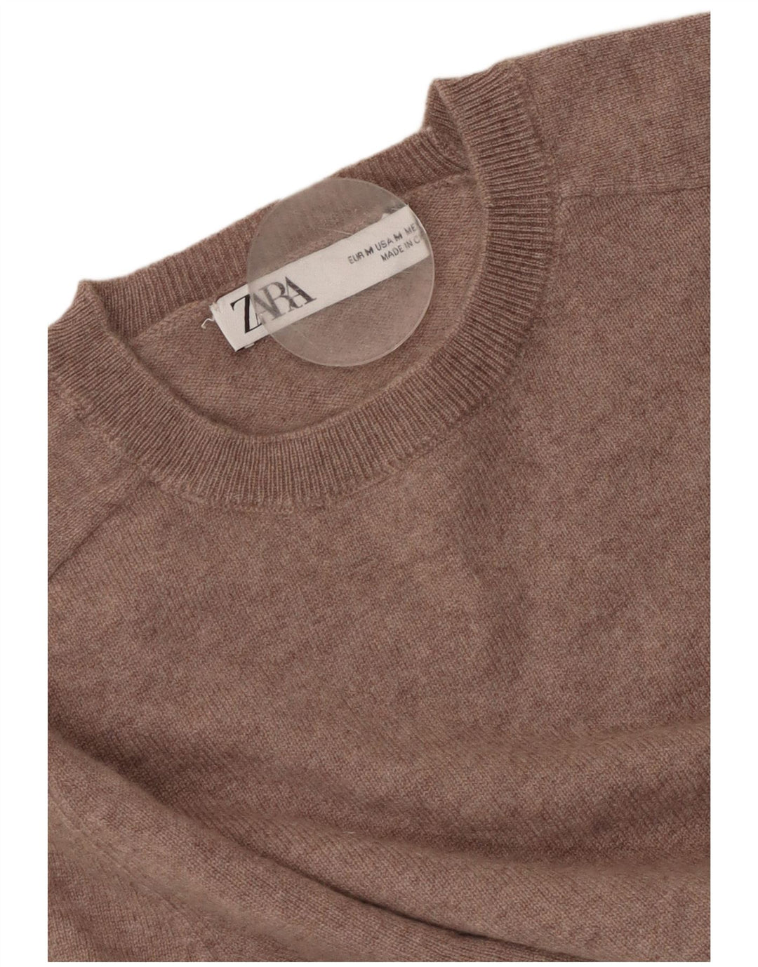 Maglione Girocollo Da Donna ZARA UK 12 Marrone Medio