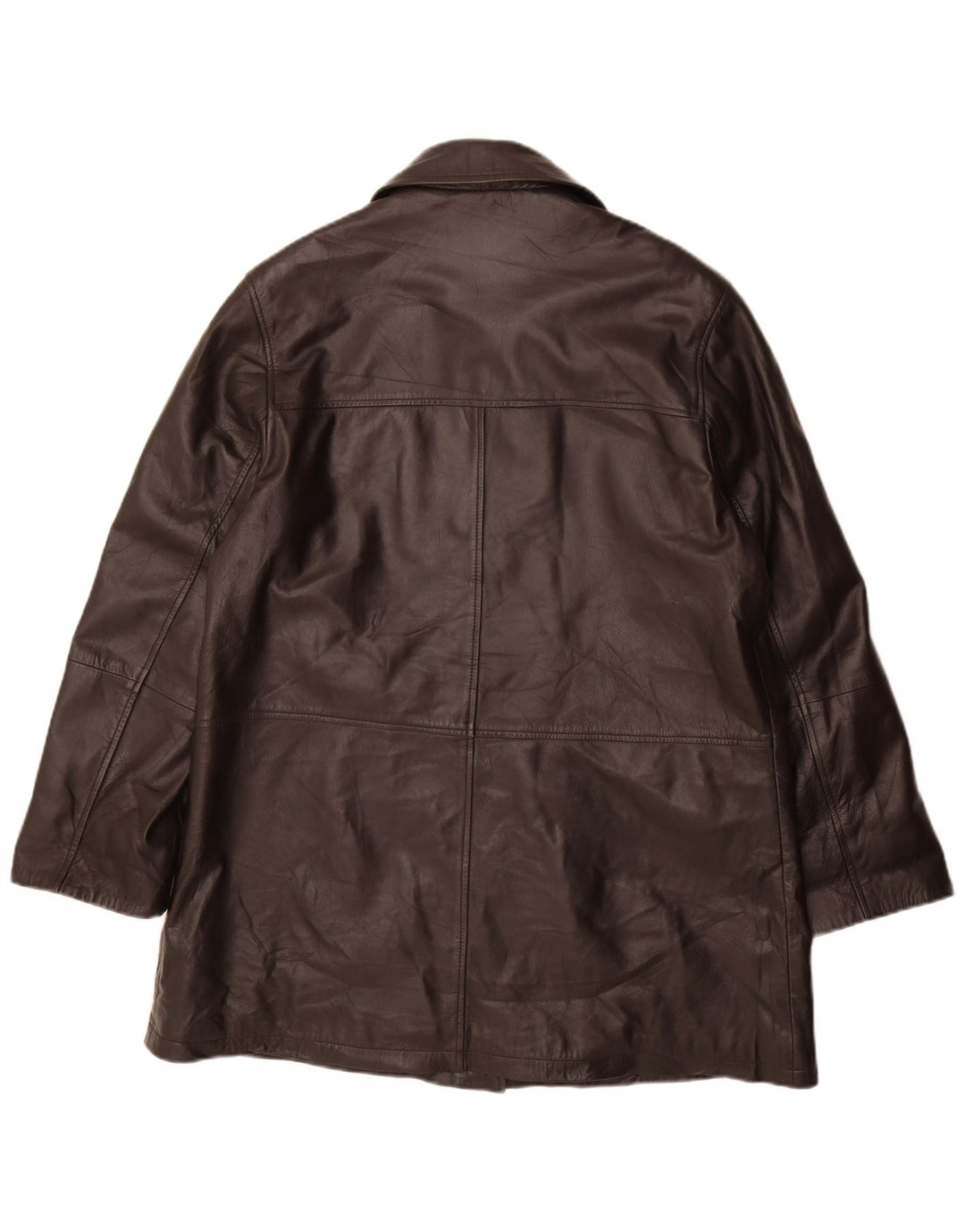 Cappotto in pelle da donna vintage IT 46 grande in pelle nera