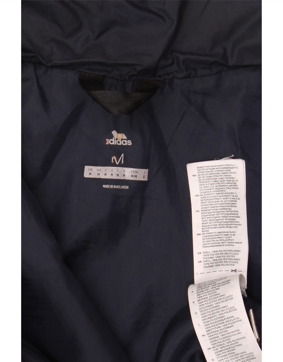 Giacca imbottita da uomo Adidas UK 38 media poliestere blu navy