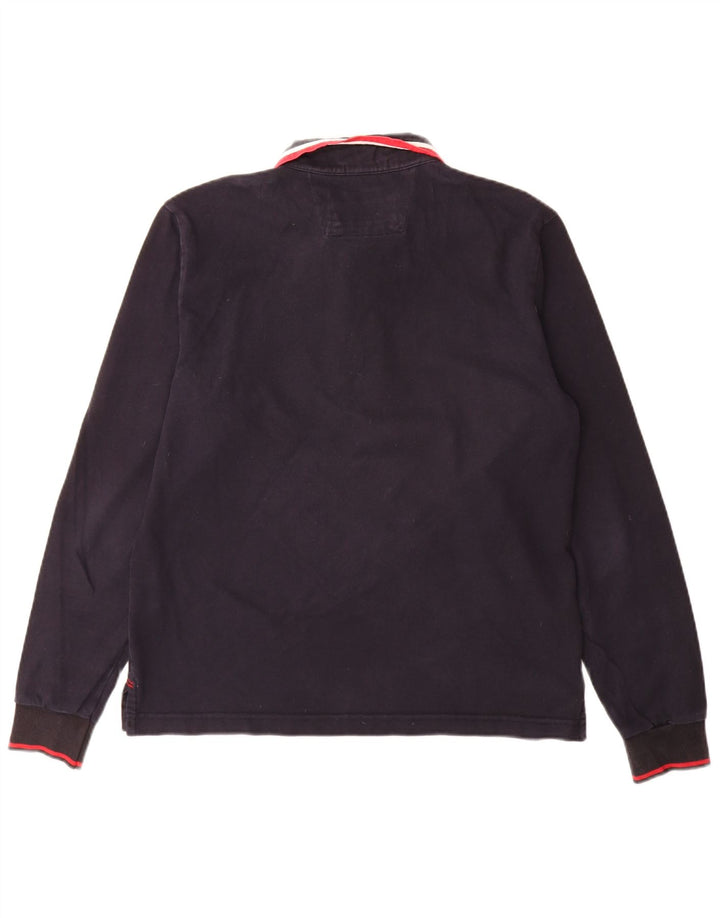 Polo da uomo a maniche lunghe North Sails in cotone blu navy medio