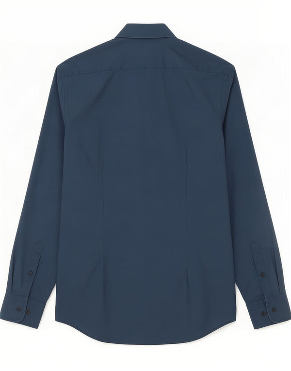 Camicia slim fit da uomo Calvin Klein in cotone blu medio