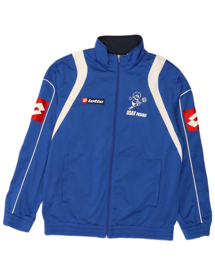 Giacca da ginnastica grafica da uomo Lotto, grande, in poliestere color block blu