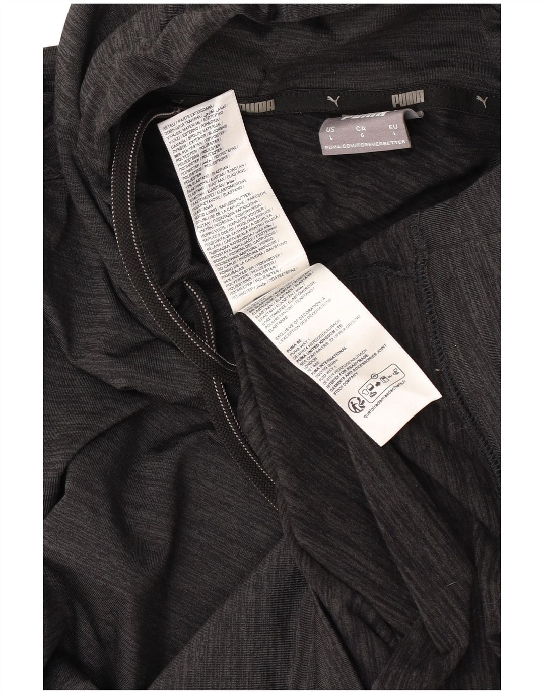 Felpa con cappuccio da uomo Puma Large nera in poliestere