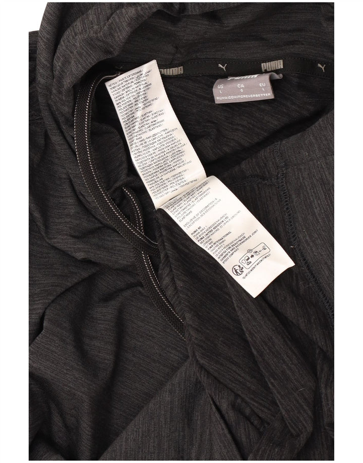 Felpa con cappuccio da uomo Puma Large nera in poliestere