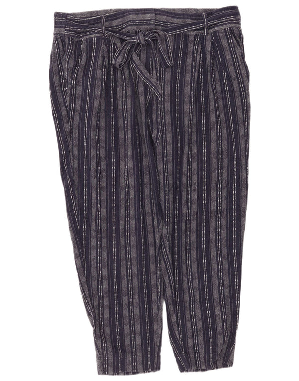 Pantaloni chino da donna Marks & Spencer UK 20 2XL W40 L27 Blu navy a righe