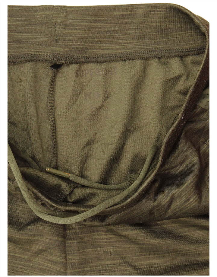 Pantaloni da tuta da uomo Superdry Small in poliestere screziato color kaki