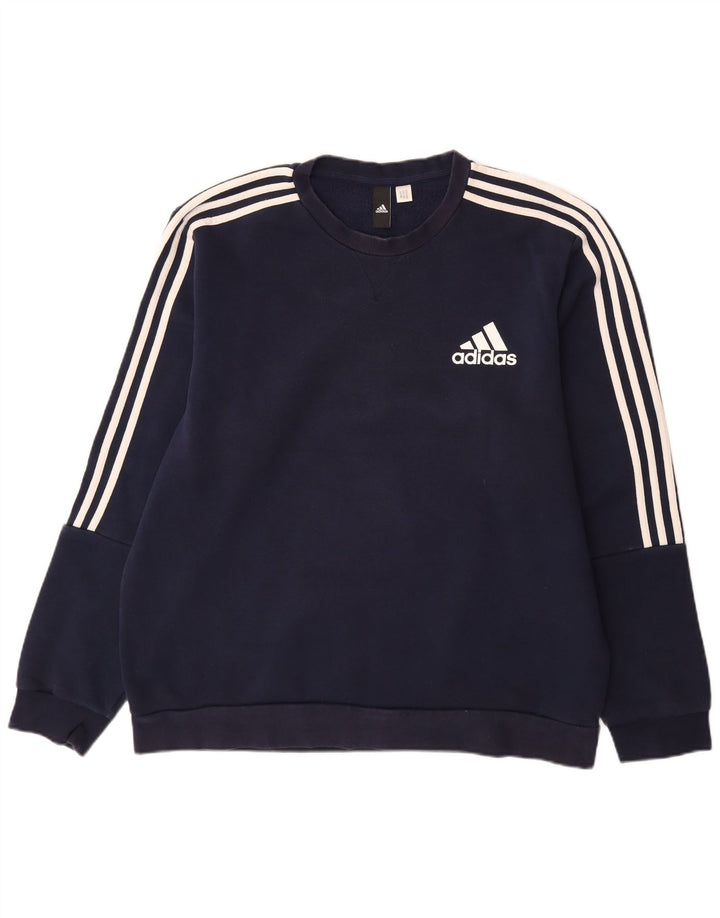Felpa da uomo ADIDAS maglione grande blu navy