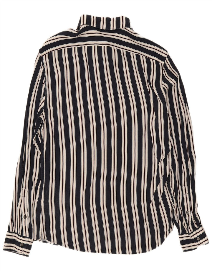 Camicia Uomo Reiss in Viscosa Rigata Media Blu Navy