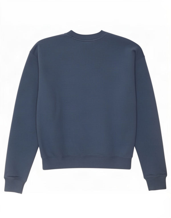 Felpa oversize da donna New Balance, maglione UK 10, piccolo cotone blu