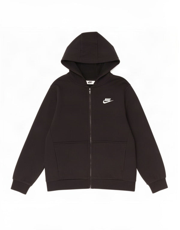Nike Boys Zip Hoodie Sweater 12-13 Years Large Black