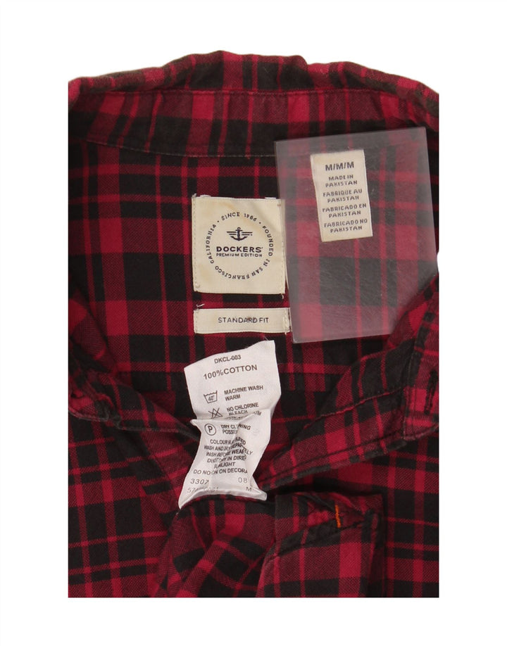 Camicia da uomo in flanella vestibilità standard Dockers, cotone a quadri rosso medio