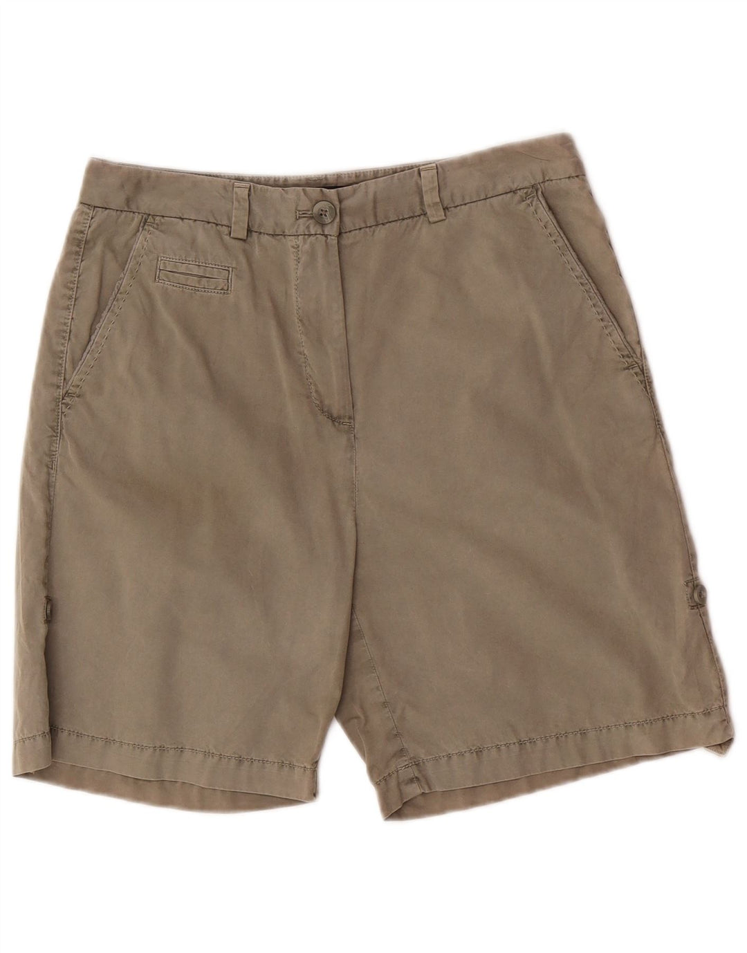 Pantaloncini chino da donna Marks & Spencer UK 12 medi W30 cotone kaki