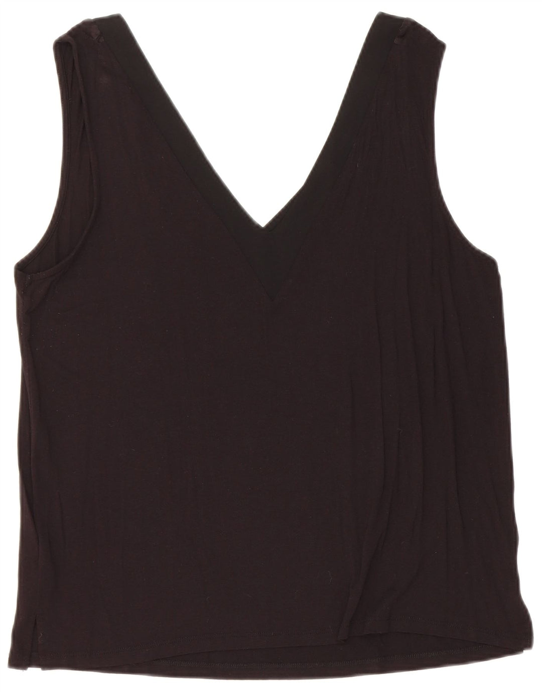 WAREHOUSE Canotta corta da donna UK 14 Viscosa nera media