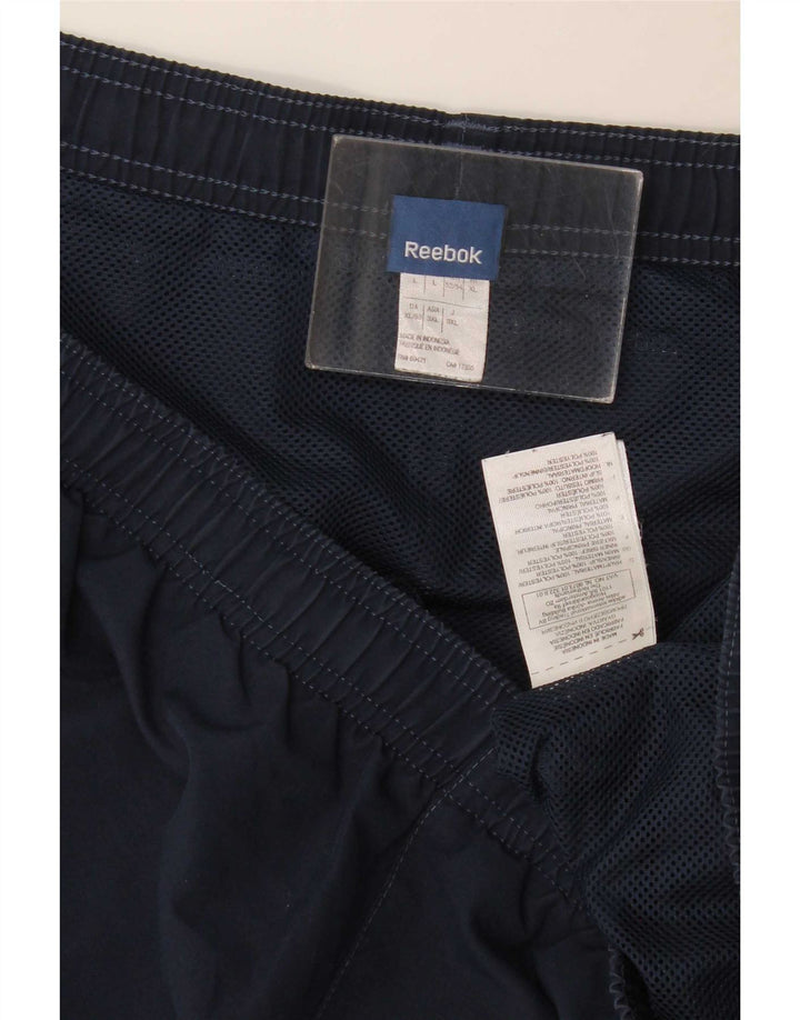 Pantaloncini sportivi Reebok da uomo di grandi dimensioni in poliestere blu navy