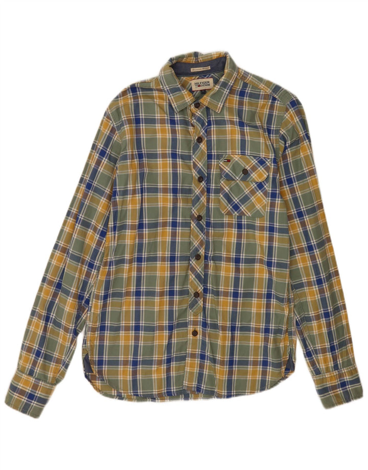 Camicia da uomo Tommy Hilfiger piccola in cotone a quadri multicolore