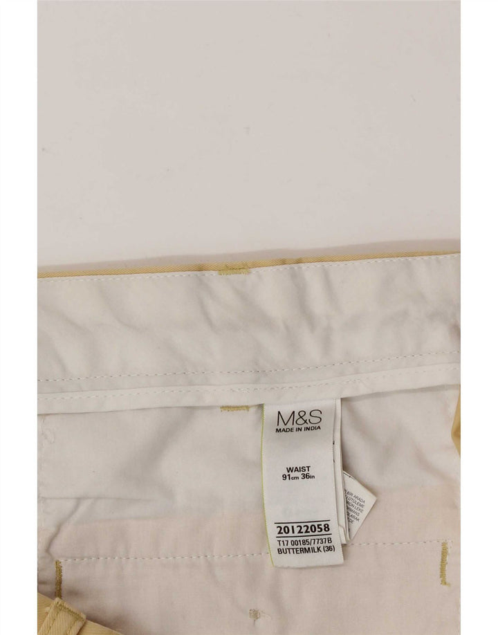 Pantaloncini chino da uomo Marks & Spencer W36 grandi in cotone giallo