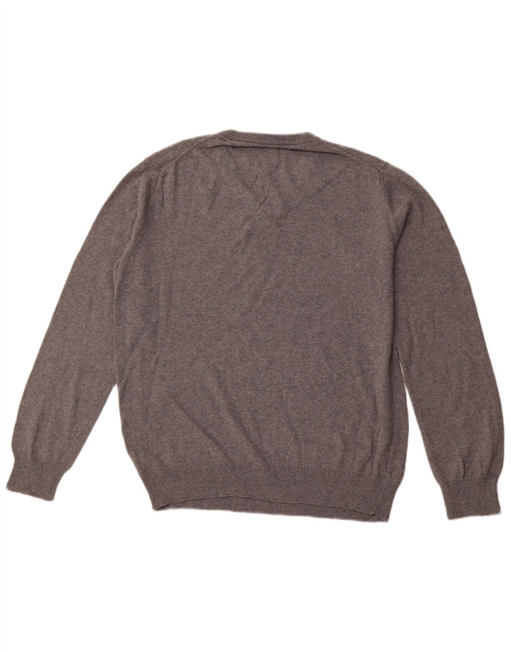 Maglione da uomo con scollo a V CHAPS in cotone grigio medio