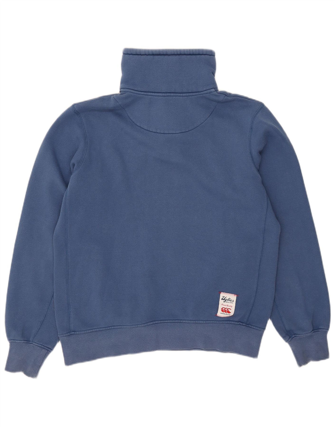 Felpa da uomo con collo abbottonato Canterbury, cotone blu medio