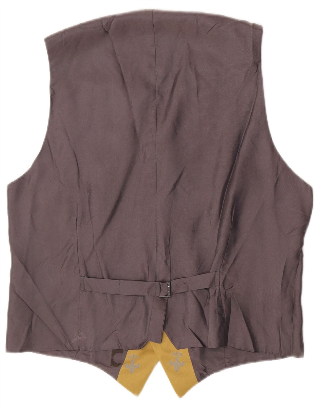 Gilet vintage da uomo con motivo astratto giallo medio Ikat