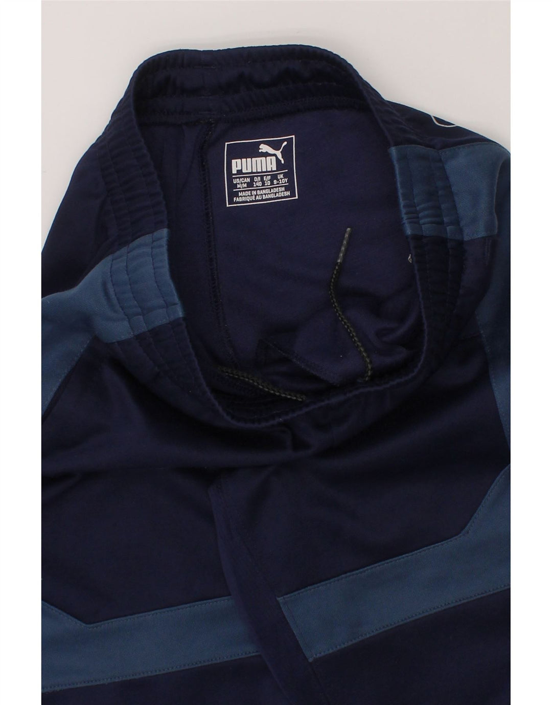 PUMA Boys Tracksuit Trousers 9-10 Years  Navy Blue Colourblock Polyester Vintage Puma and Second-Hand Puma from Messina Hembry 