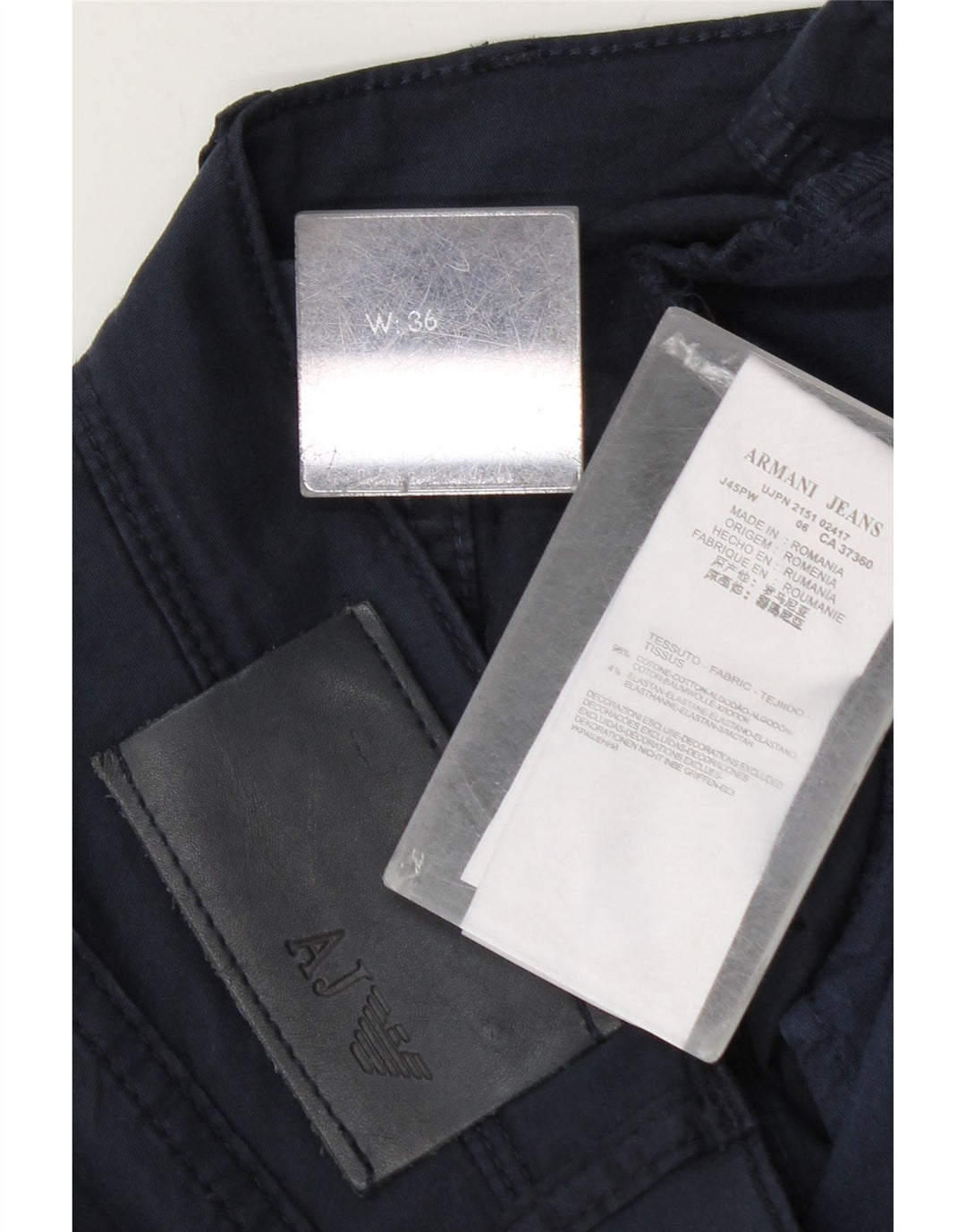 Pantaloncini casual da uomo Armani W36 grandi in cotone blu navy
