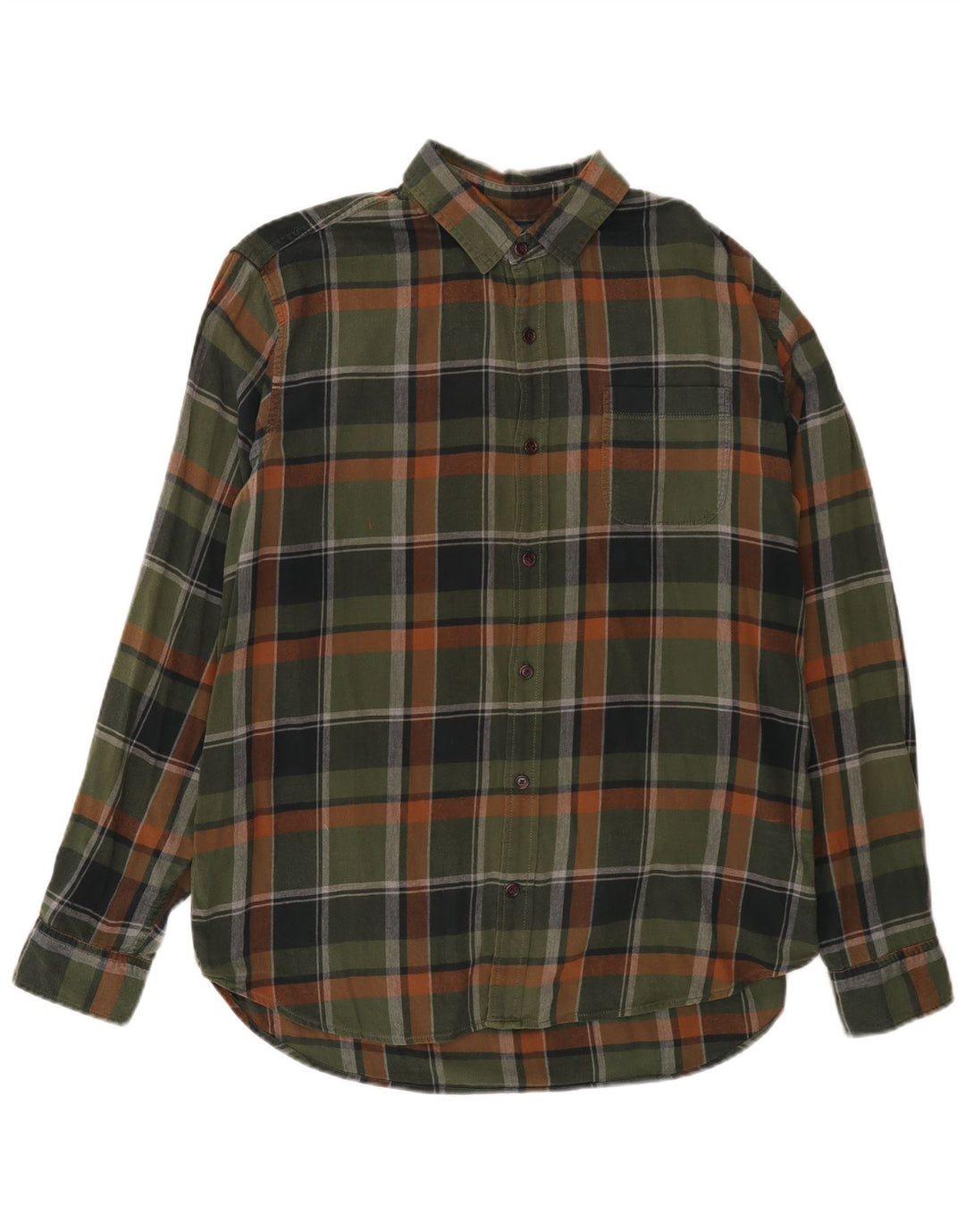 Gap Camicia da uomo in flanella vestibilità standard, cotone a quadri verdi grandi