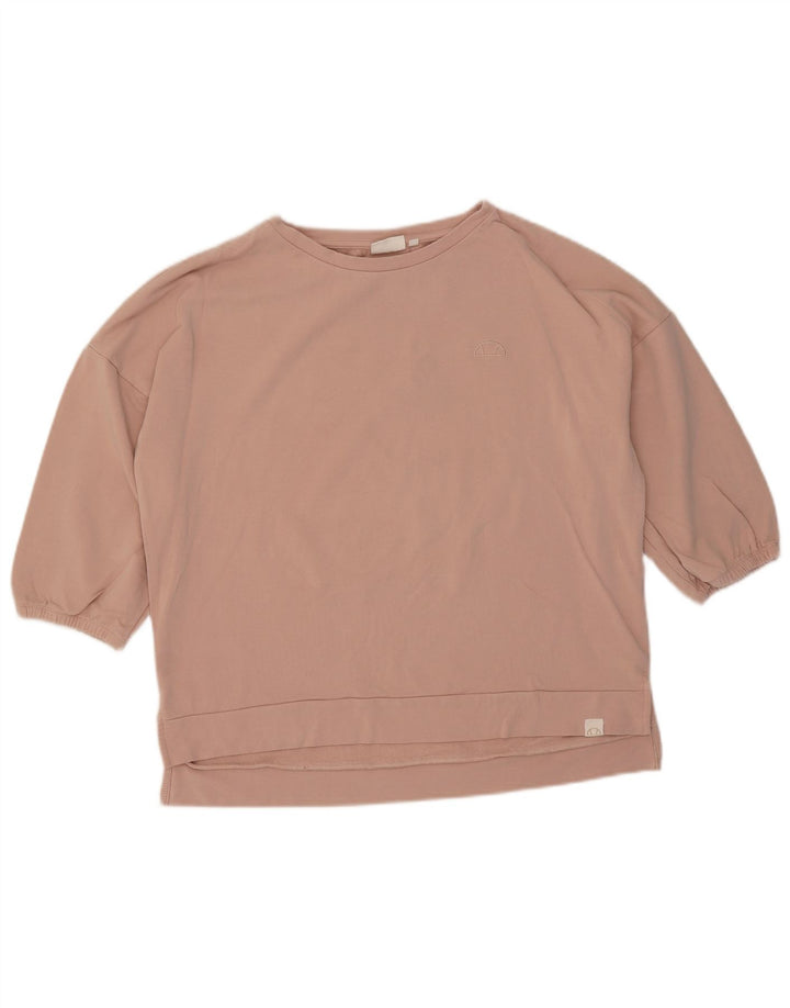 Felpa oversize da donna Ellesse con maniche a 3/4 UK 10 Small Rosa
