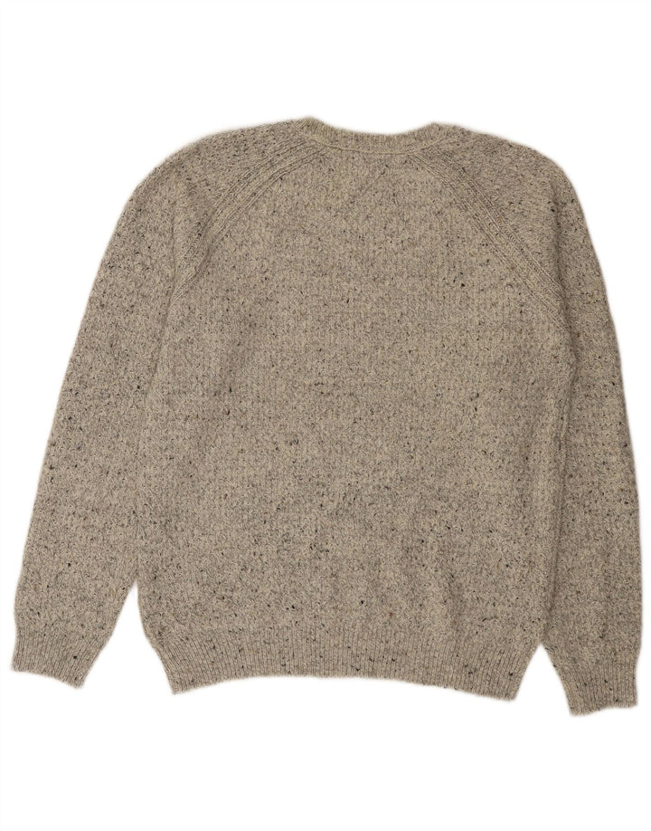 Maglione maglione girocollo da uomo Marks & Spencer grigio medio chiazzato