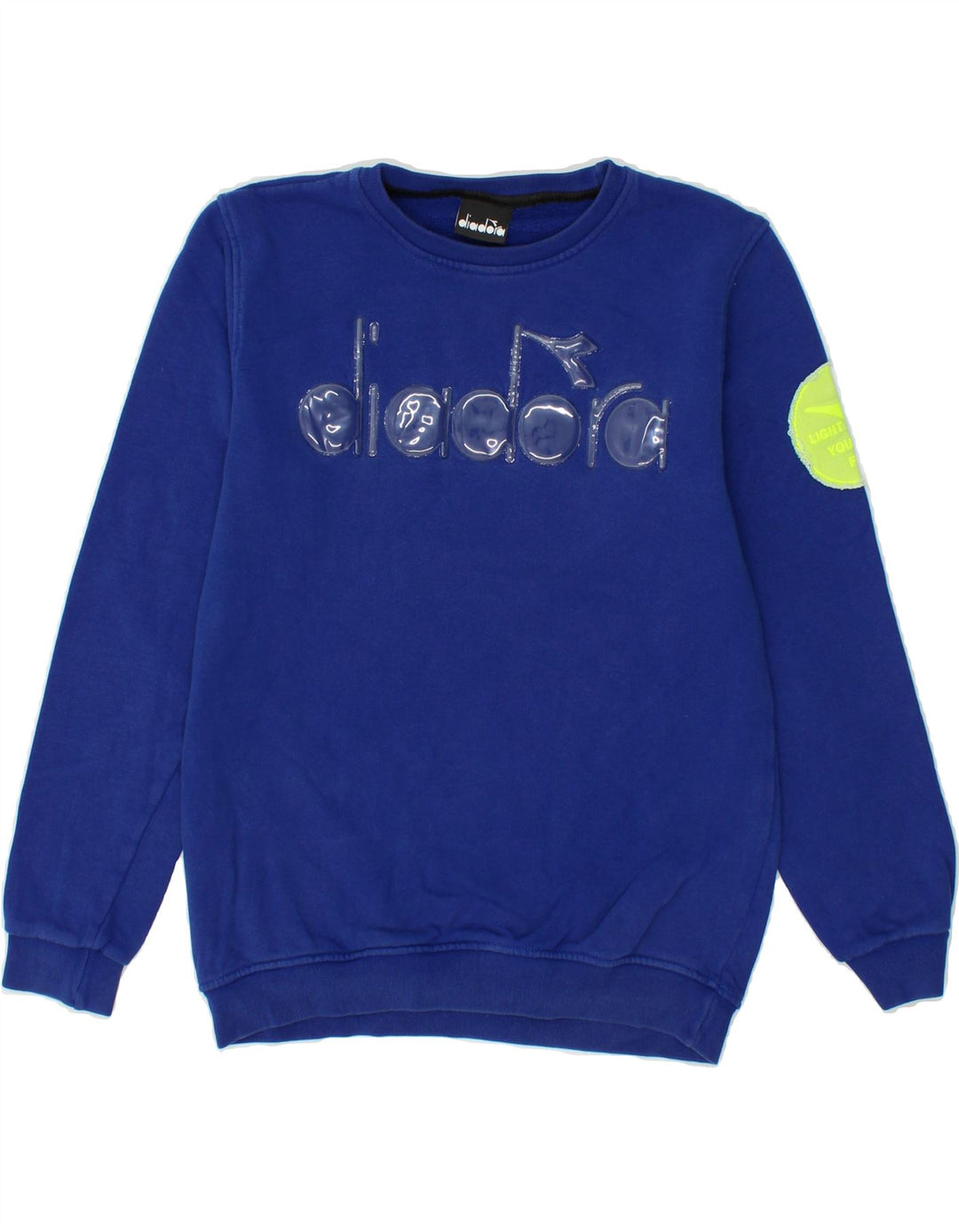 DIADORA Boys Graphic Sweatshirt Jumper 13-14 Years Blue Cotton Vintage Diadora and Second-Hand Diadora from Messina Hembry 