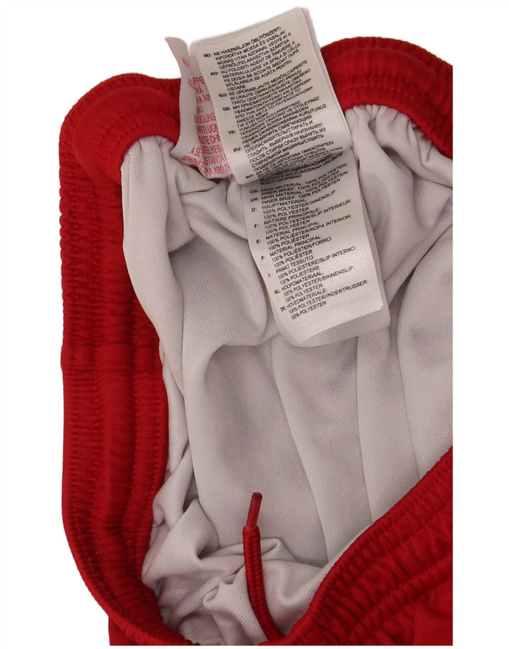 Pantaloncini sportivi Adidas Climalite da ragazzo 13-14 anni in poliestere rosso