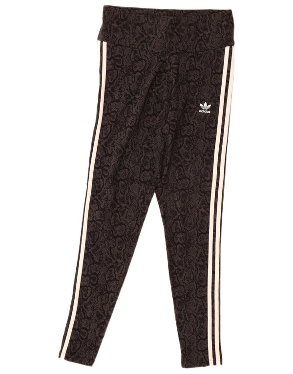 Leggings Adidas da donna UK 12/14 Cotone medio nero con stampa animalier