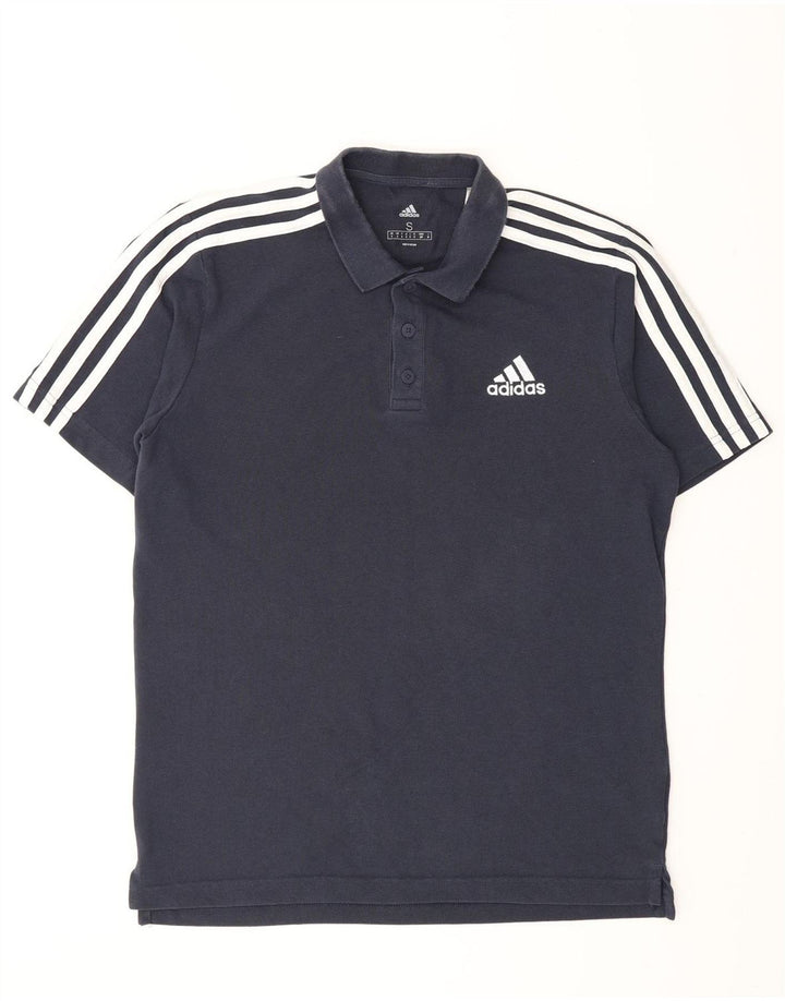 Polo Adidas da uomo piccola in cotone blu navy