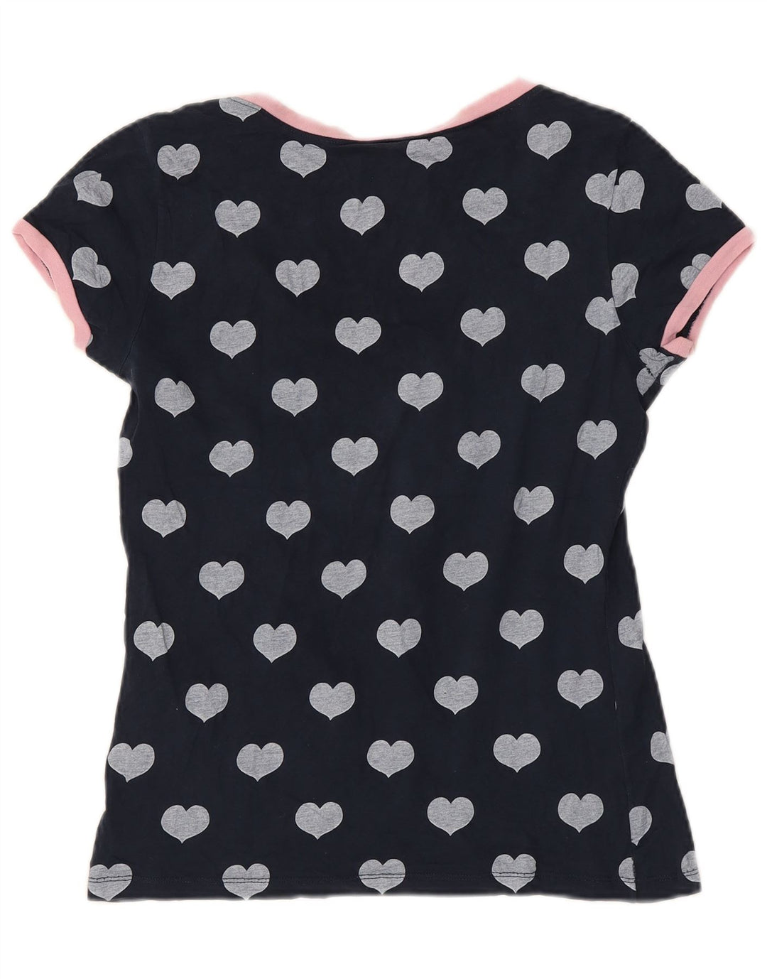Converse T-shirt da donna con motivo astratto Top UK 12 Medium Navy Blue Heart