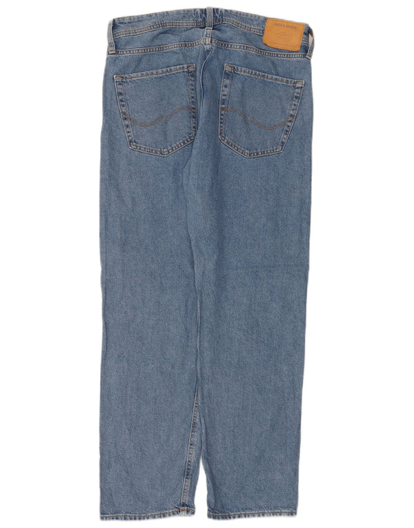 Jack & Jones Mens Straight Jeans W32 L30 Blue Cotton