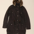 Giacca parka con cappuccio da donna FAT FACE UK 8 piccola in cotone nero